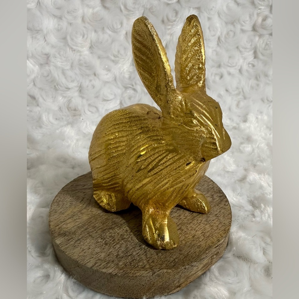 Gold Metal Easter Spring Rabbit‎ Figurine